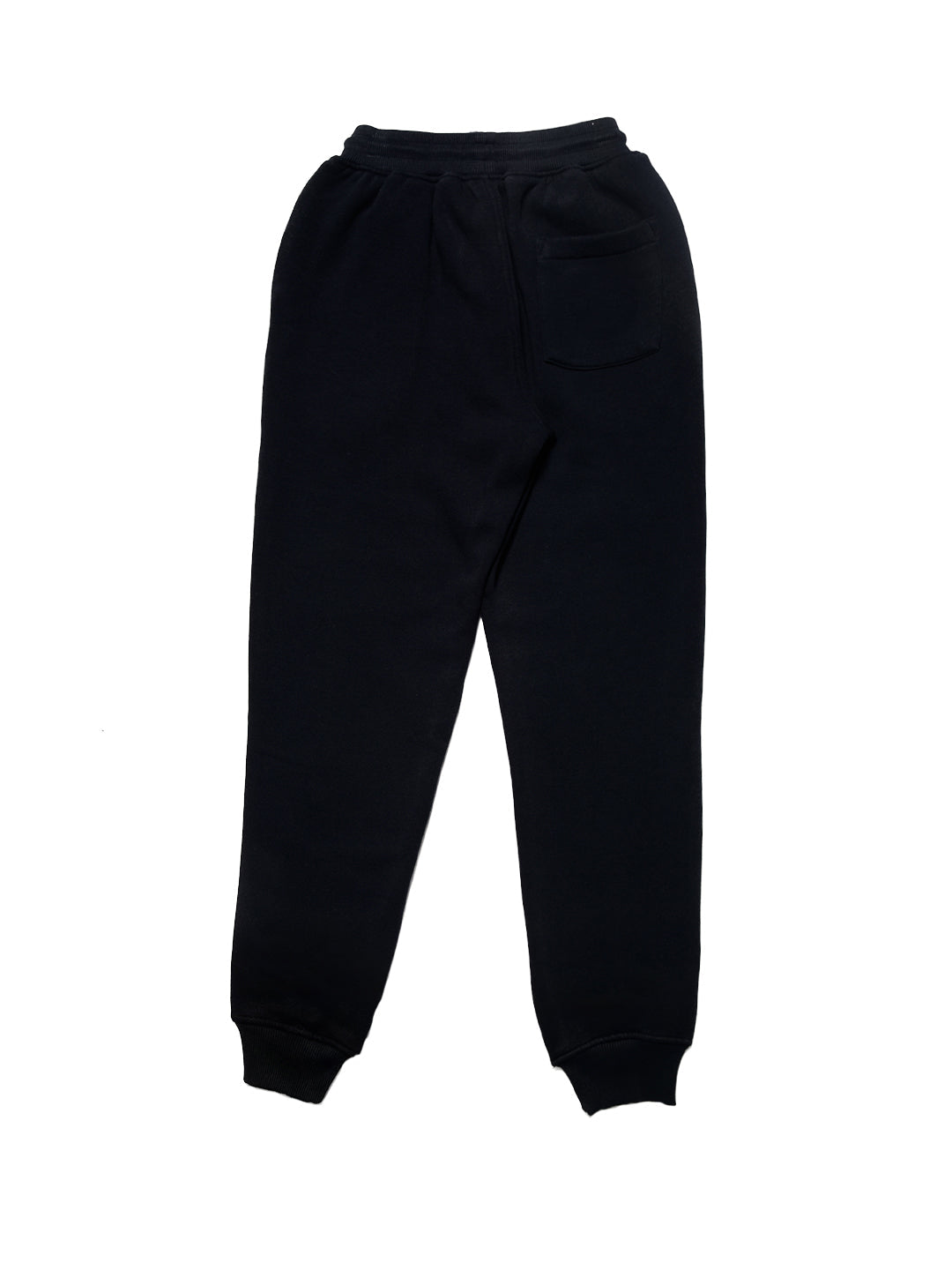 Boys Navy Blue Solid Cotton Track Pant Elasticated