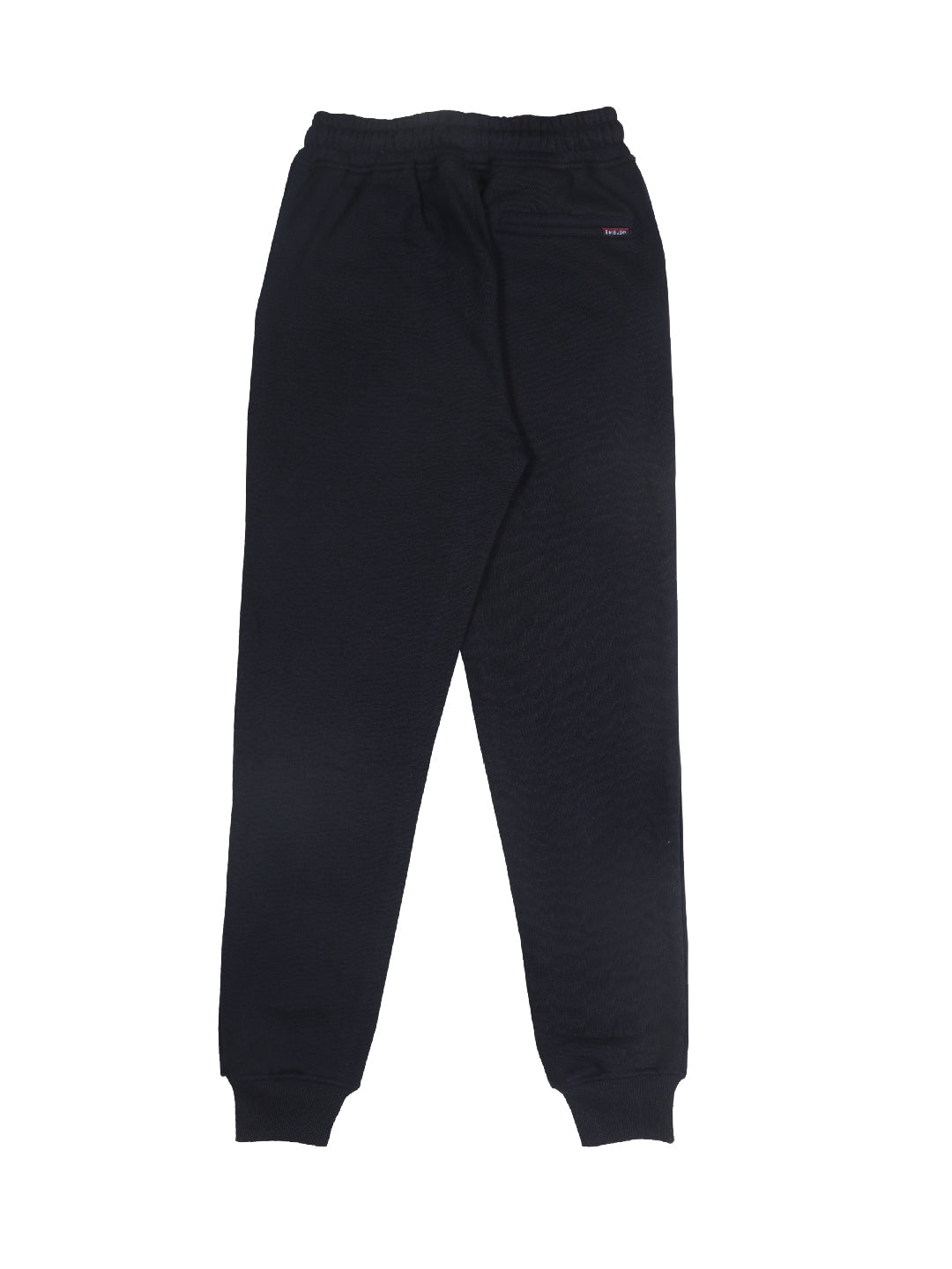 Boys Navy Blue Solid Cotton Track Pant Elasticated