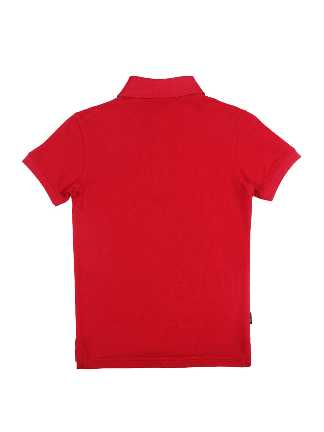 Boys Red Solid Cotton Polo T-Shirt Half Sleeves