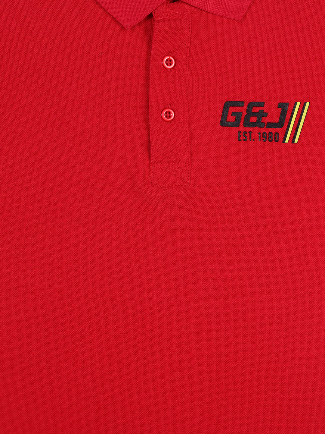 Boys Red Solid Cotton Polo T-Shirt Half Sleeves