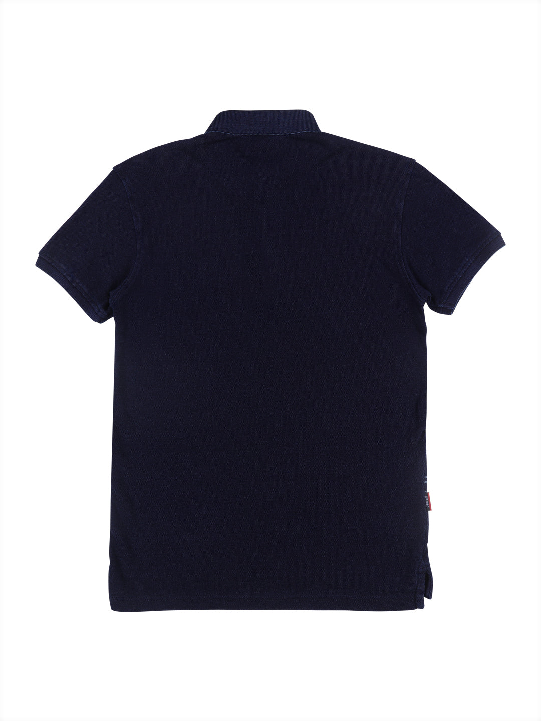 Boys Navy Blue Graphic Print Cotton Polo T-Shirt Half Sleeves