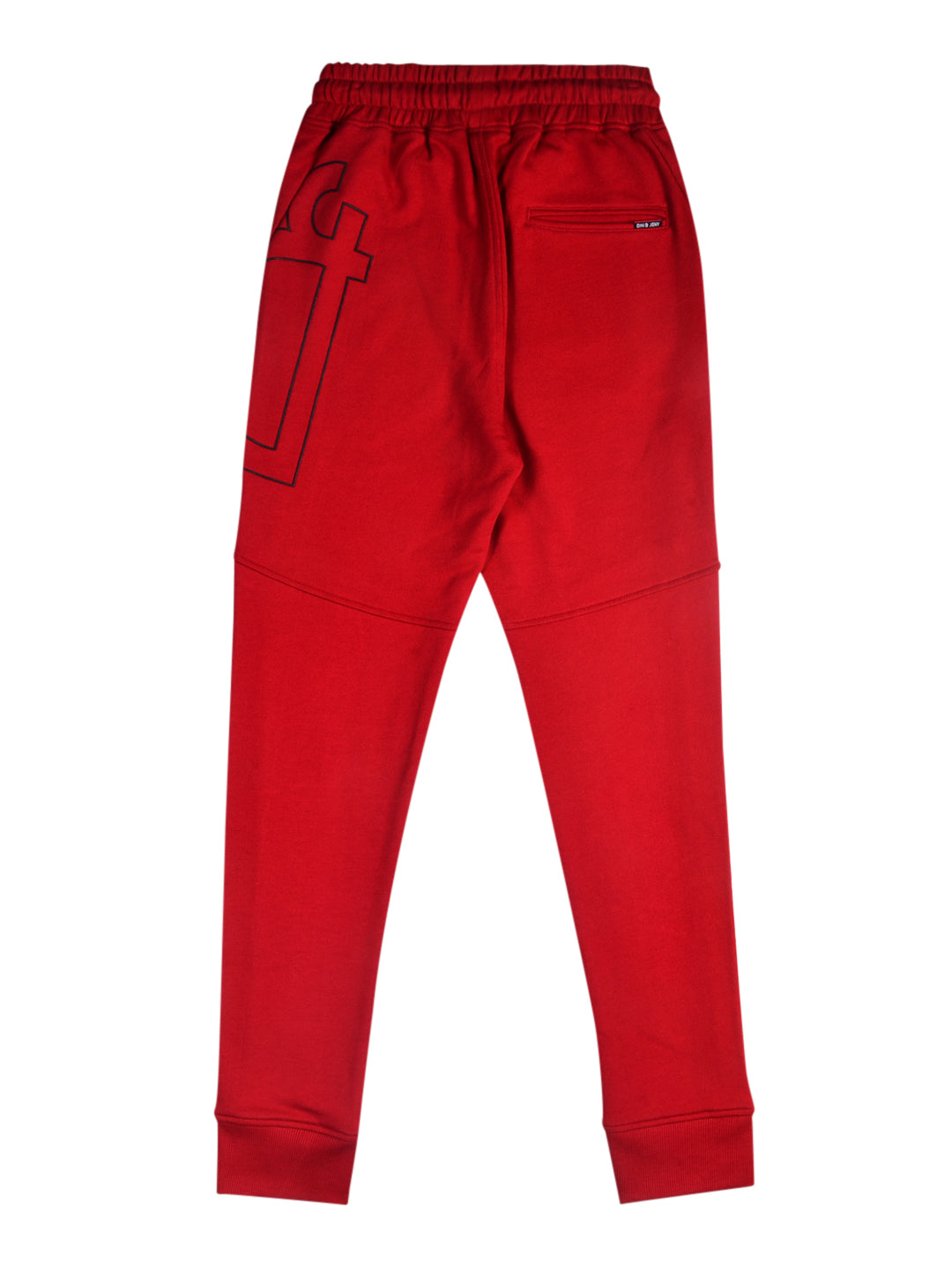 Boys Red Solid Cotton Track Pant Elasticated