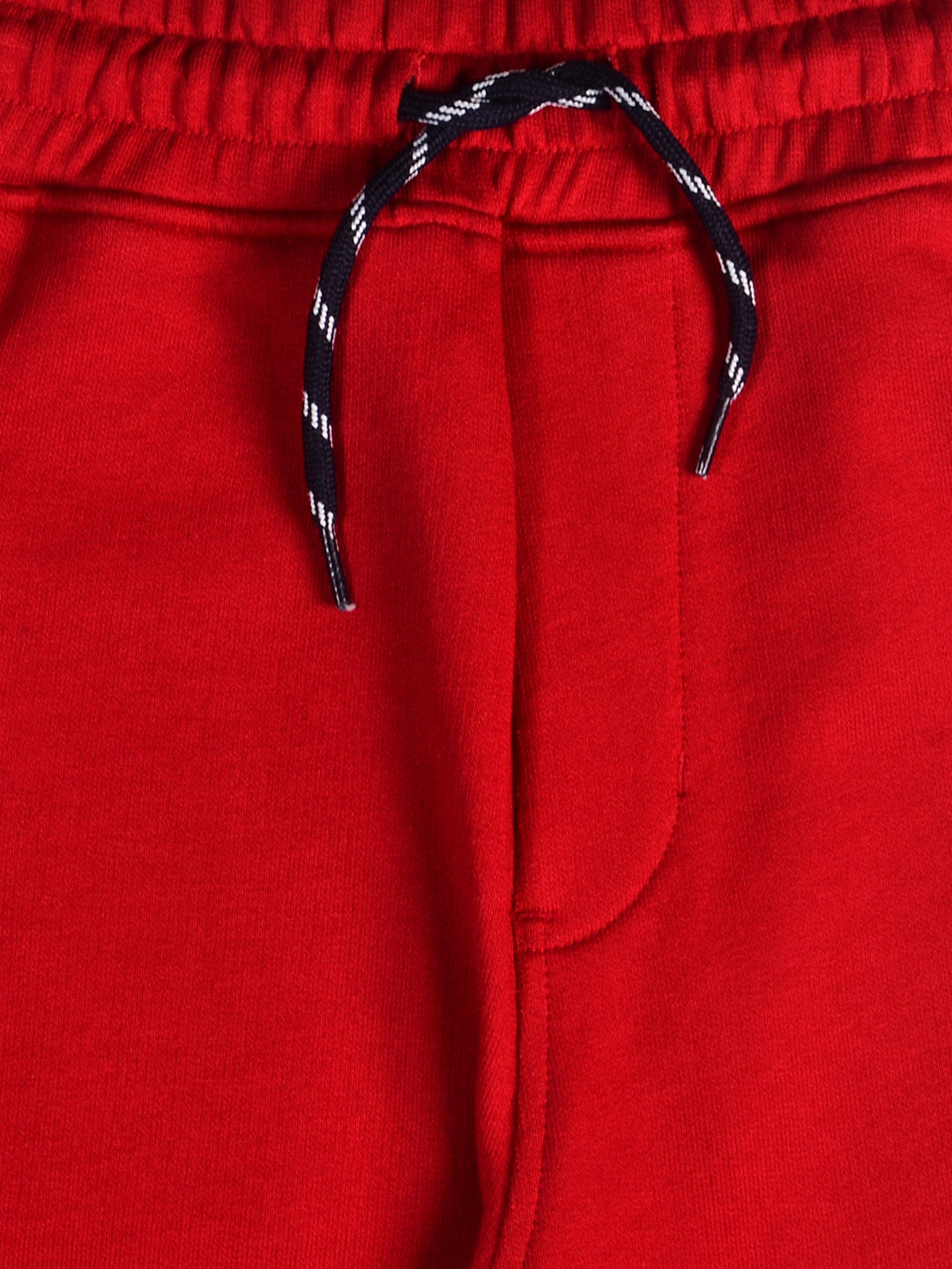 Boys Red Solid Cotton Track Pant Elasticated