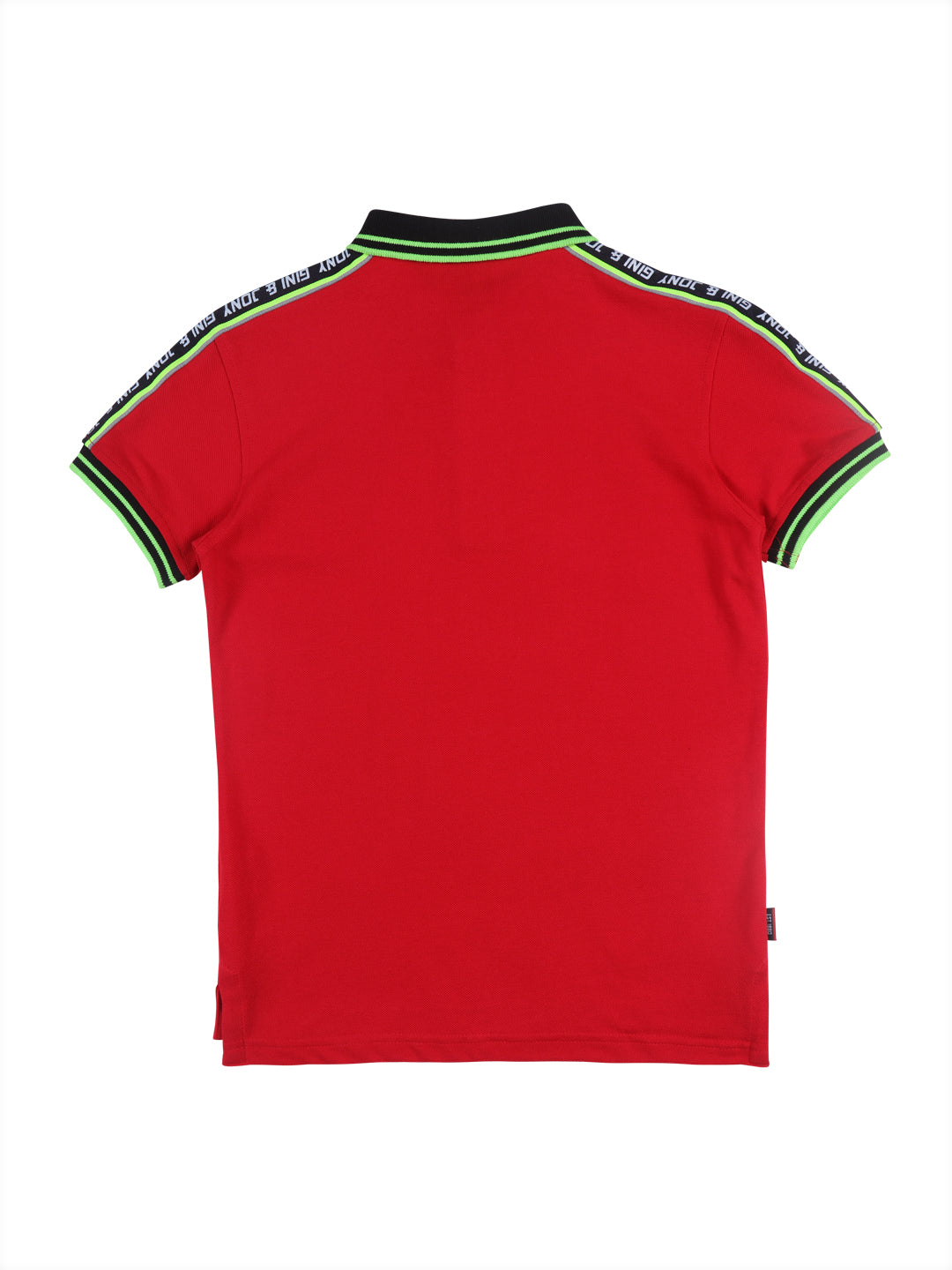 Boys Red Solid Cotton Polo T-Shirt Half Sleeves