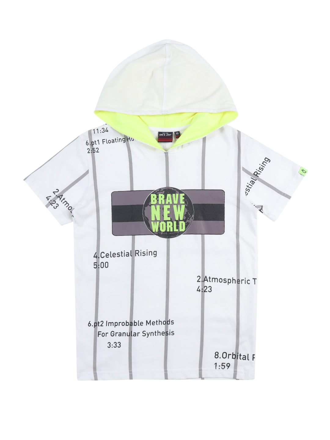 Boys Off White Typographic Print Cotton T-Shirt Half Sleeves