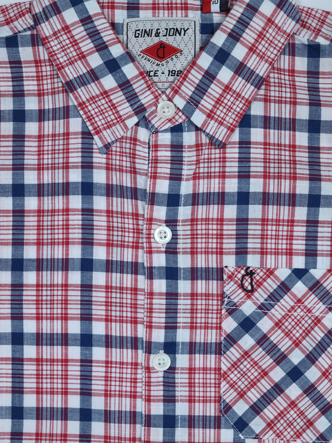 Boys Red Checks Cotton Shirt Half Sleeves