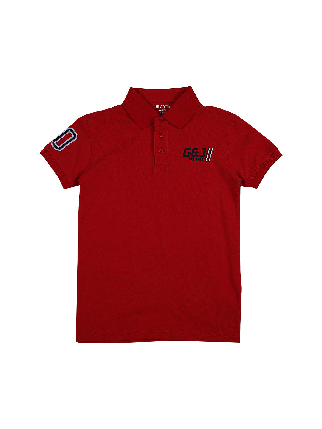 Boys Maroon Solid Cotton Polo T-Shirt Half Sleeves