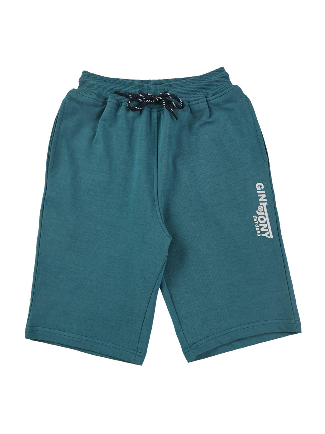 Boys Multicolour Solid Cotton Bermuda Pack Of-2 Elasticated