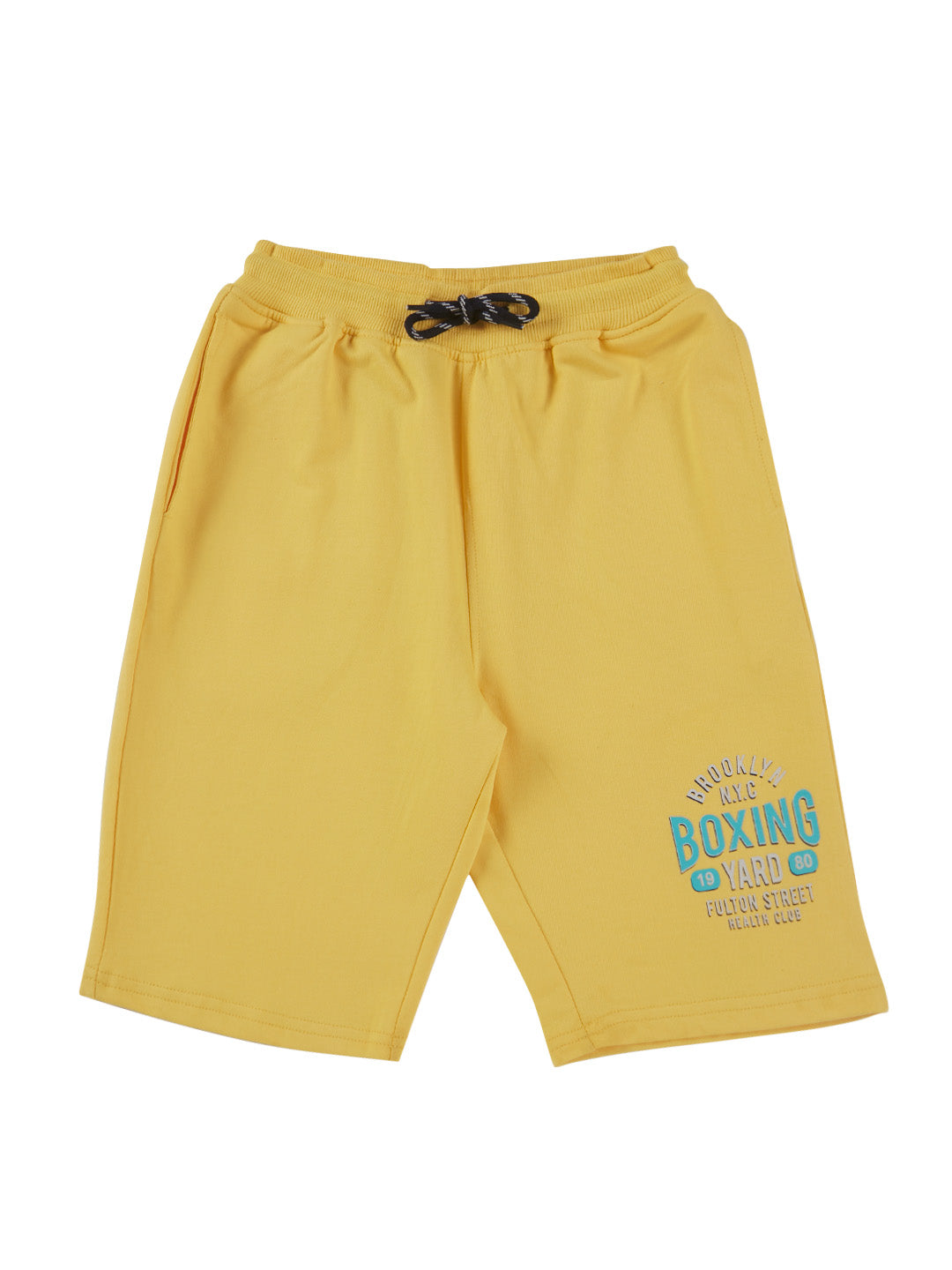 Boys Multicolour Solid Cotton Bermuda Pack Of-2 Elasticated
