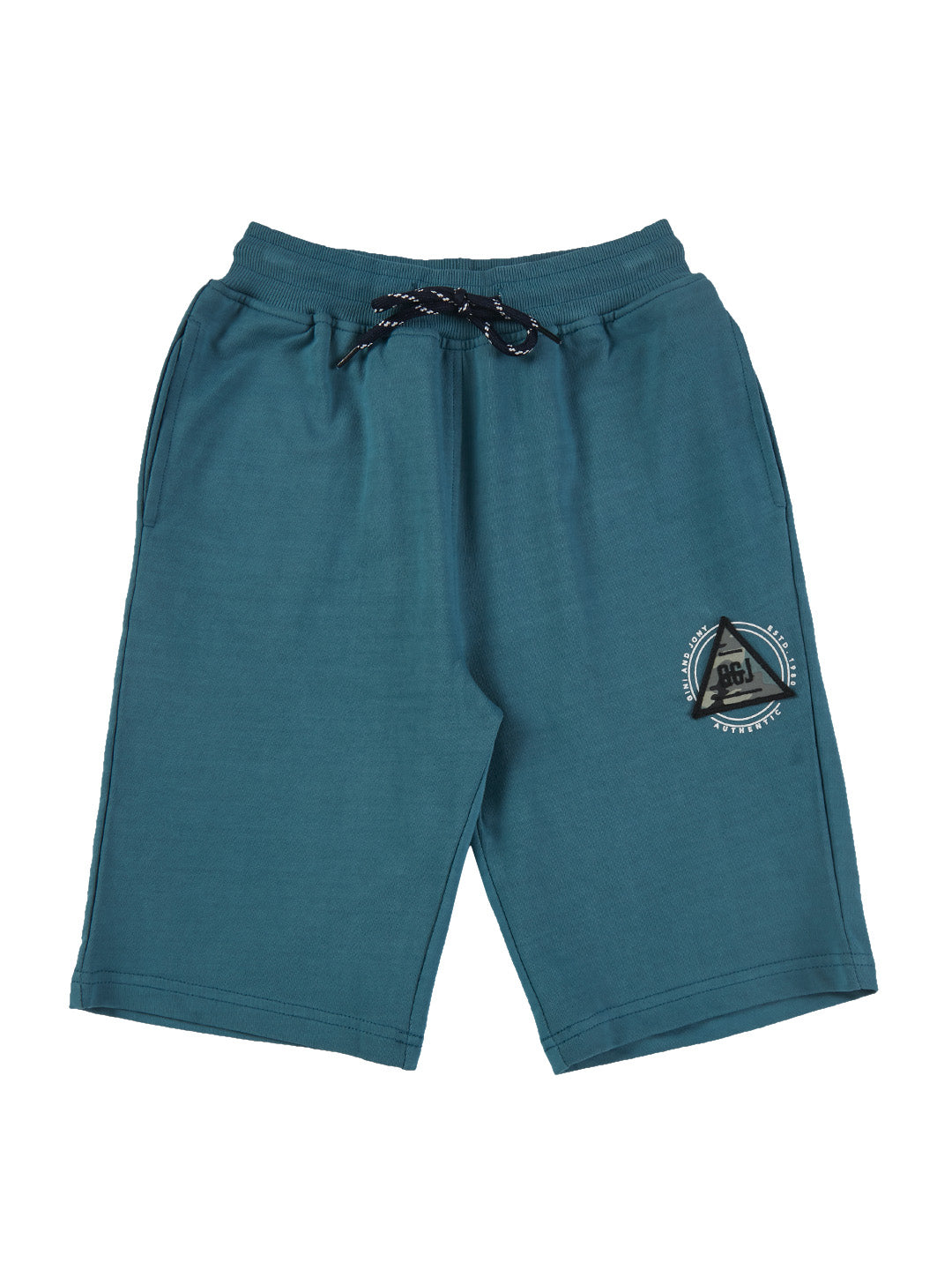 Boys Multicolour Solid Cotton Bermuda Pack Of-2 Elasticated