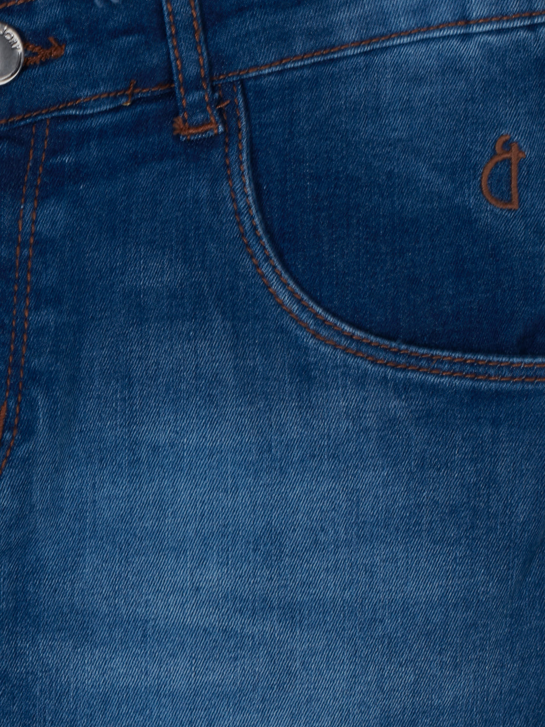 Girls Blue Washed Denim Jeans Fixed Waist