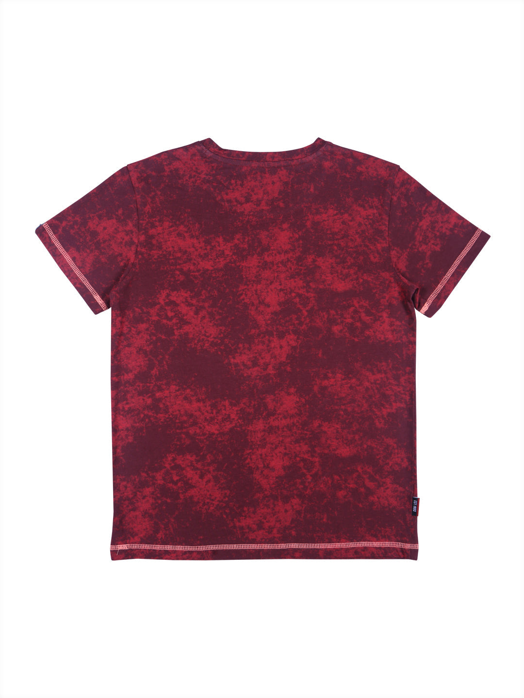 Boys Maroon Typographic Print Cotton T-Shirt Half Sleeves