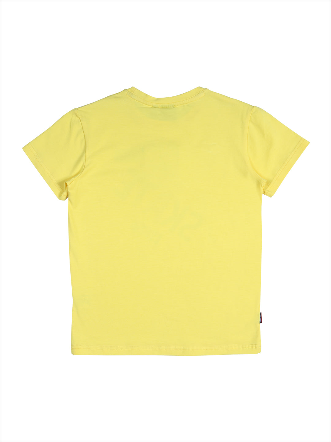 Boys Yellow Graphic Print Cotton T-Shirt Half Sleeves