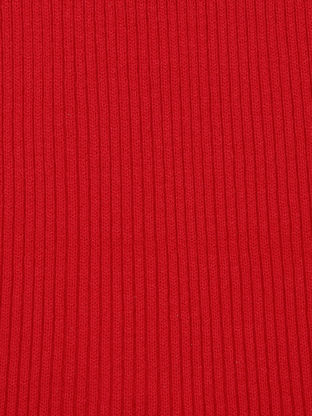 Girls Red Solid Cotton Skivvy Full Sleeves