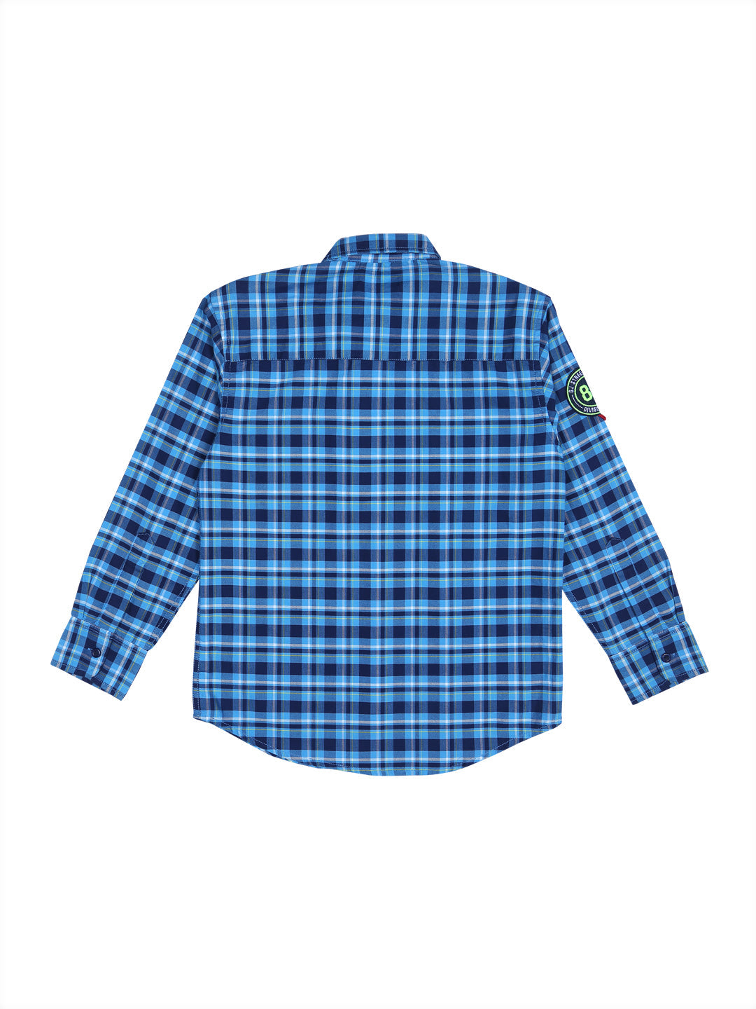 Boys Blue Checks Cotton Shirt Full Sleeves