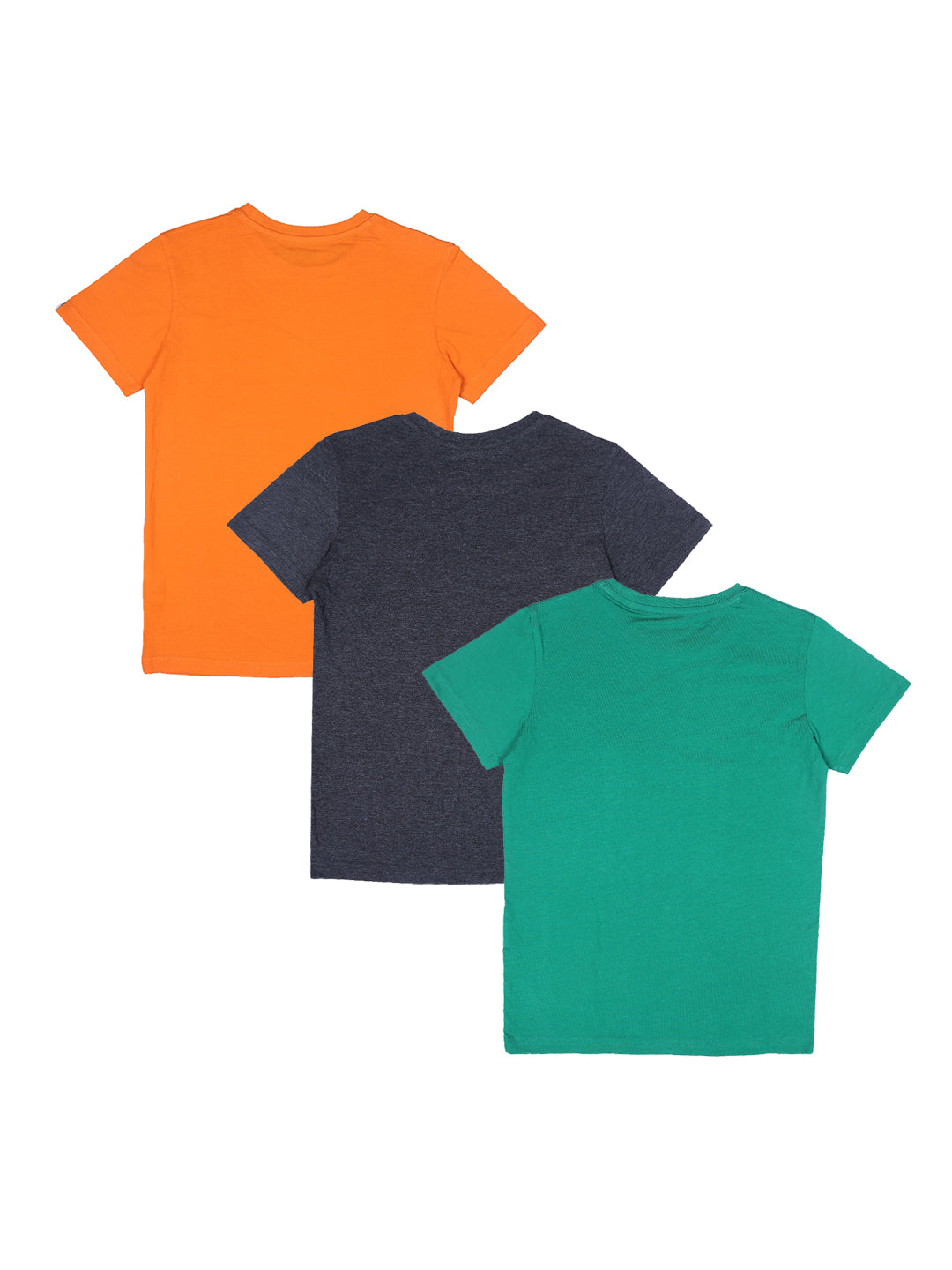 Boys Multicolor Typographic Print Cotton T-Shirt Pack Of-3 Half Sleeves