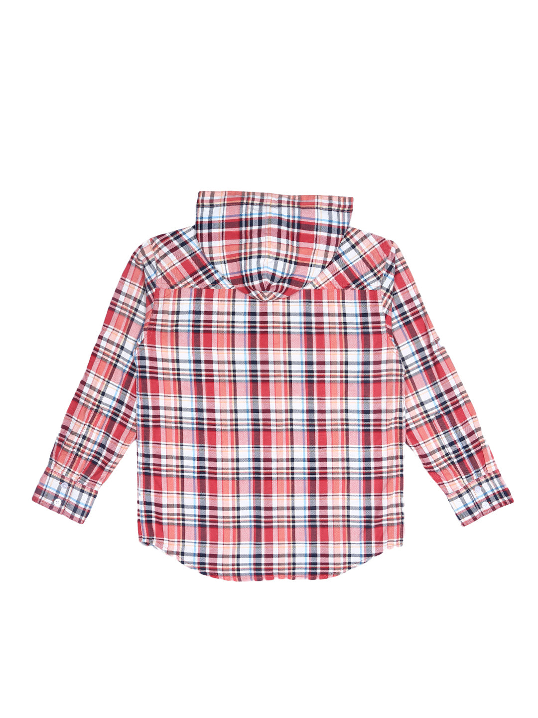 Boys Red Checks Cotton Shirt Full Sleeves