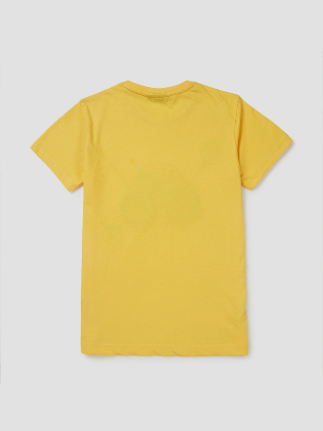 Boys Yellow Graphic Print Cotton T-Shirt Half Sleeves