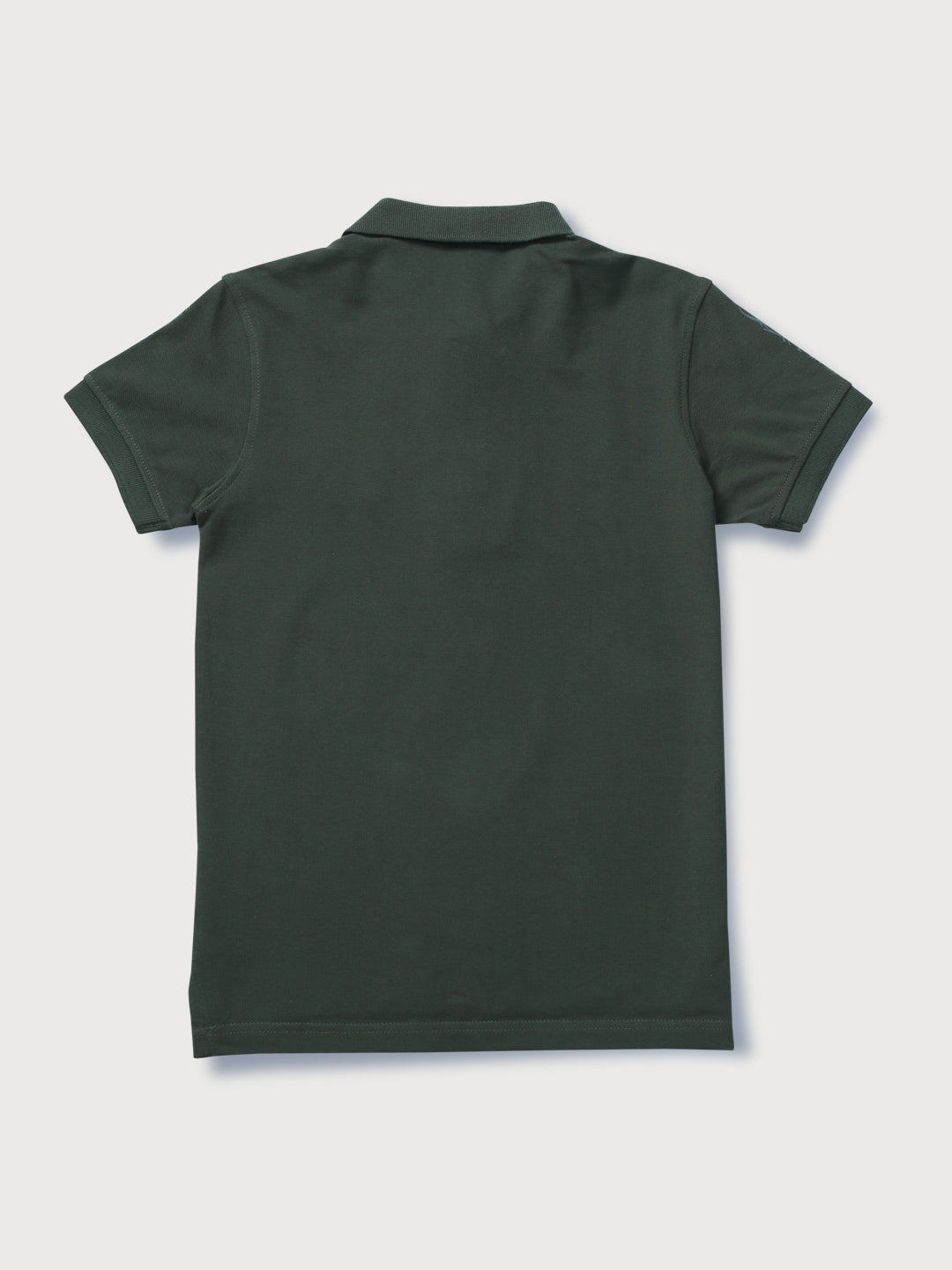Boys Green Tropical Print Cotton Polo T-Shirt Half Sleeves