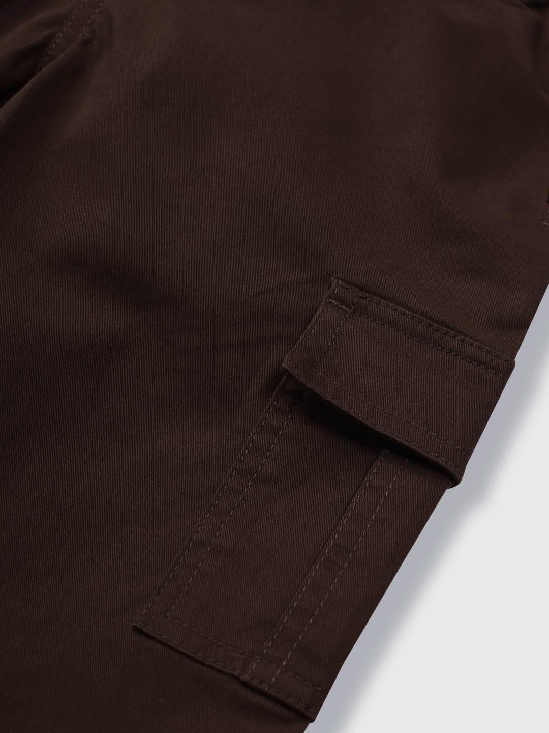 Boys Brown Solid Cotton Bermuda Elasticated