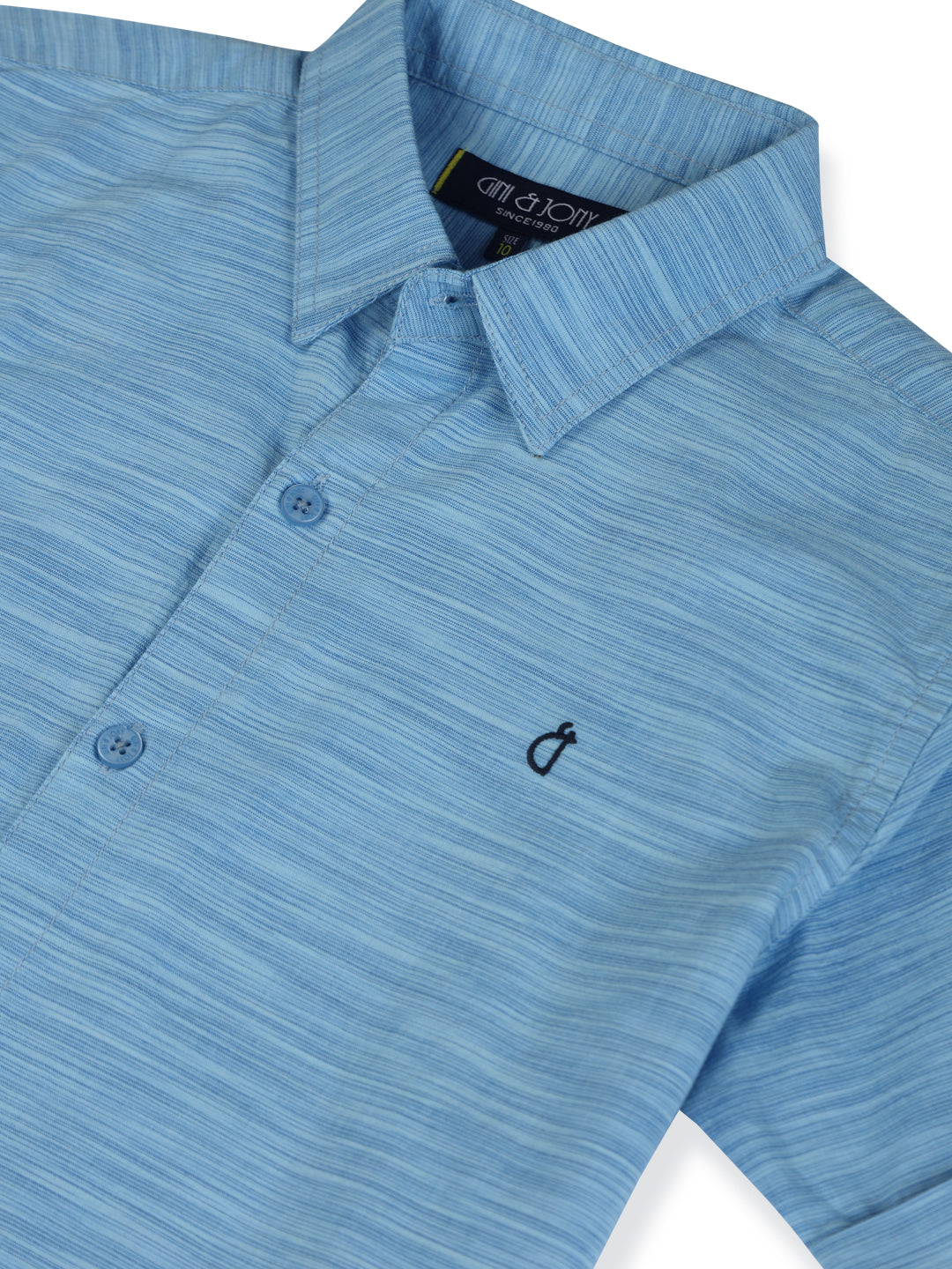 Boys Blue Cotton Solid Shirt