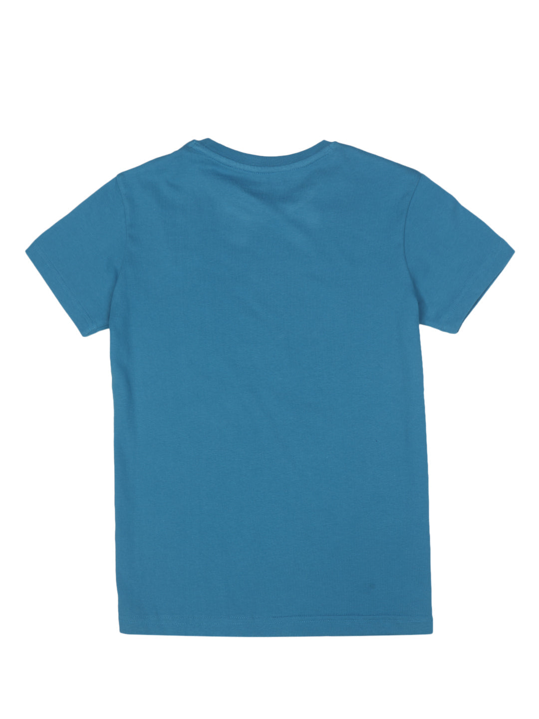 Boys Blue Solid Cotton T-Shirt Half Sleeves