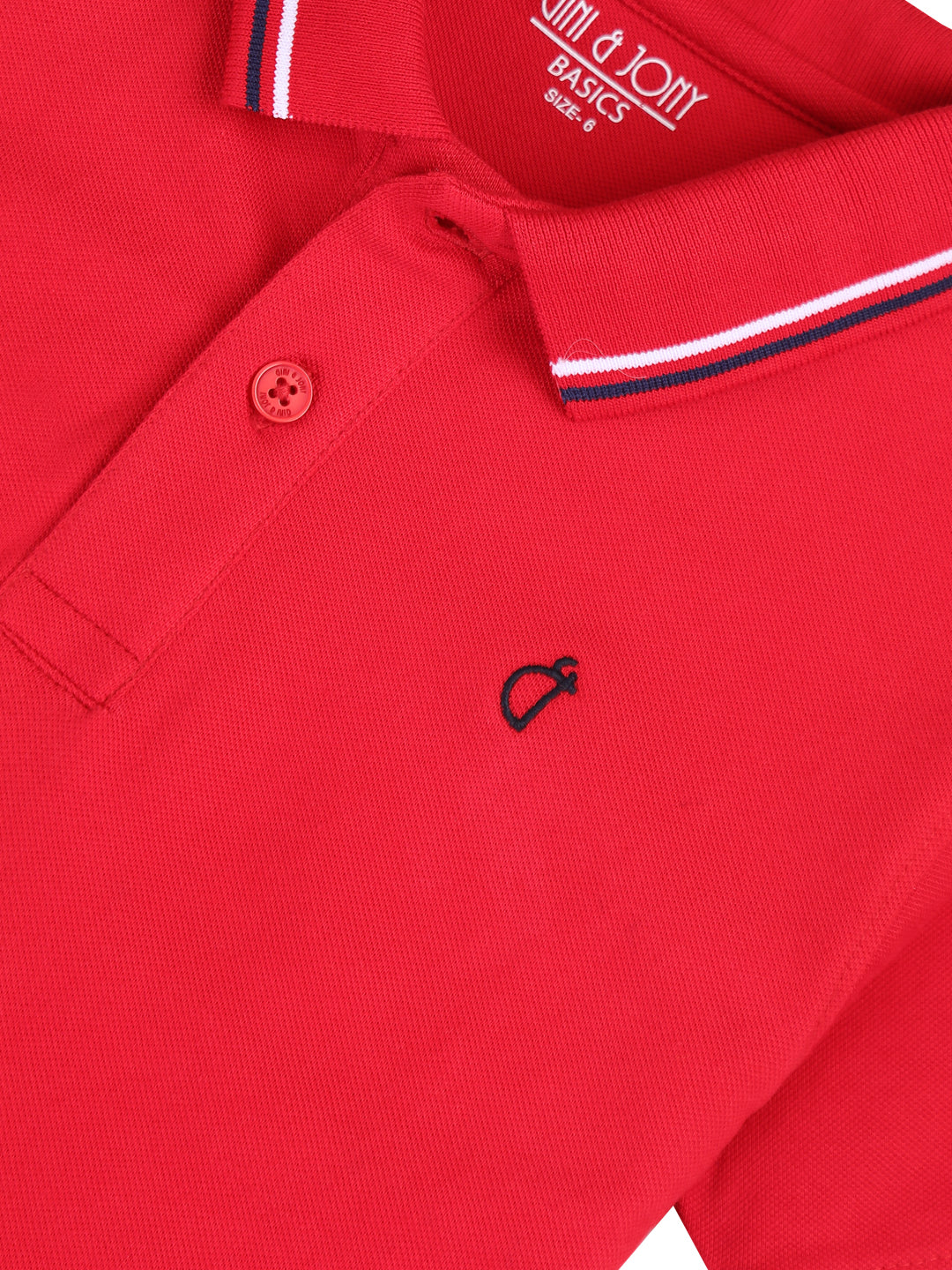 Gini and Jony Boys Red Solid Pique Polo T-Shirt Half Sleeves