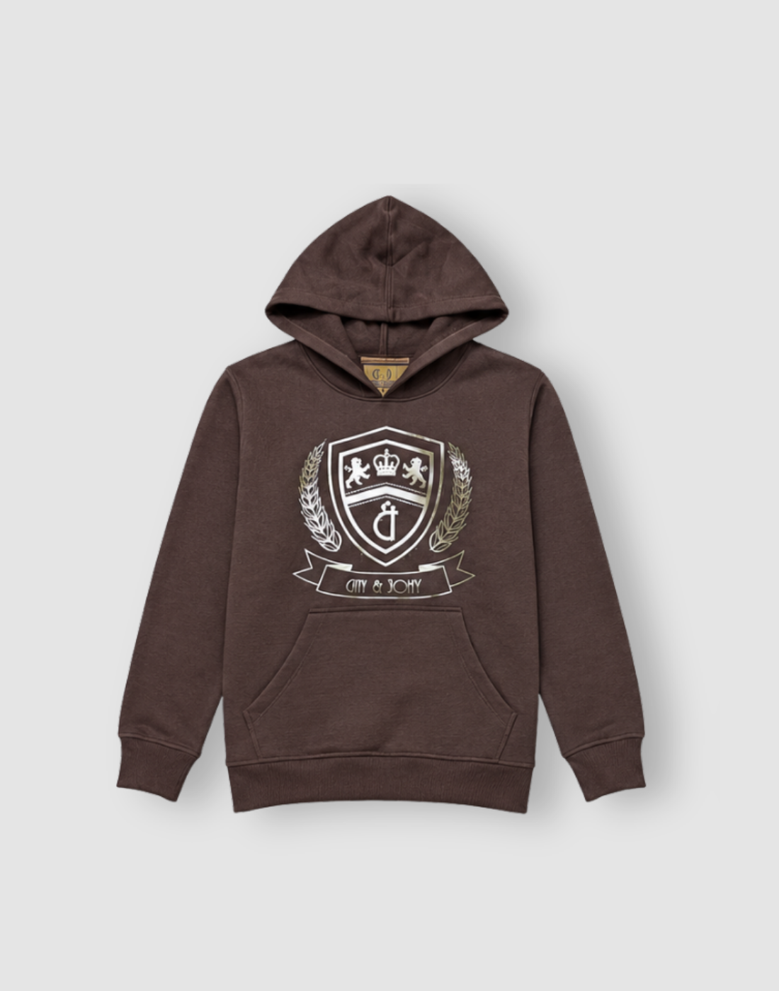 Boys Brown Metallic Print Full Sleeve Sweat Shirt