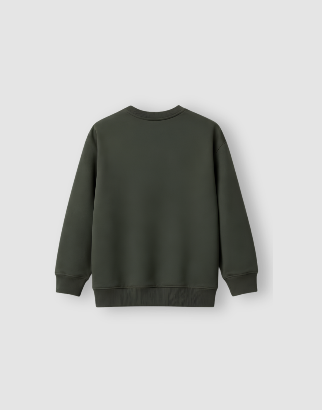 Boys Olive Typographic Print Full Sleeve Sweat Shirt