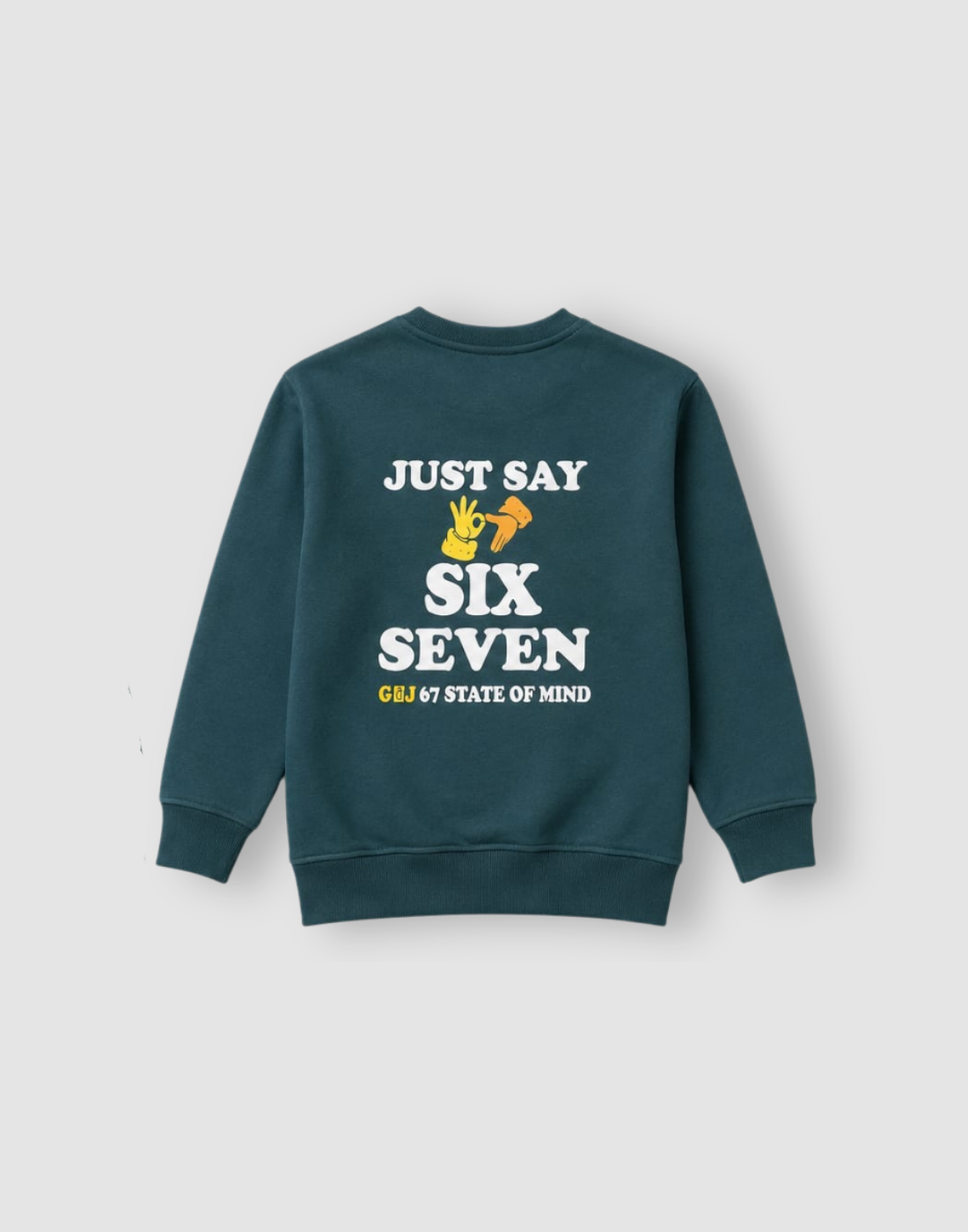 Boys Teal Typographic Print Full Sleeve Sweat Shirt