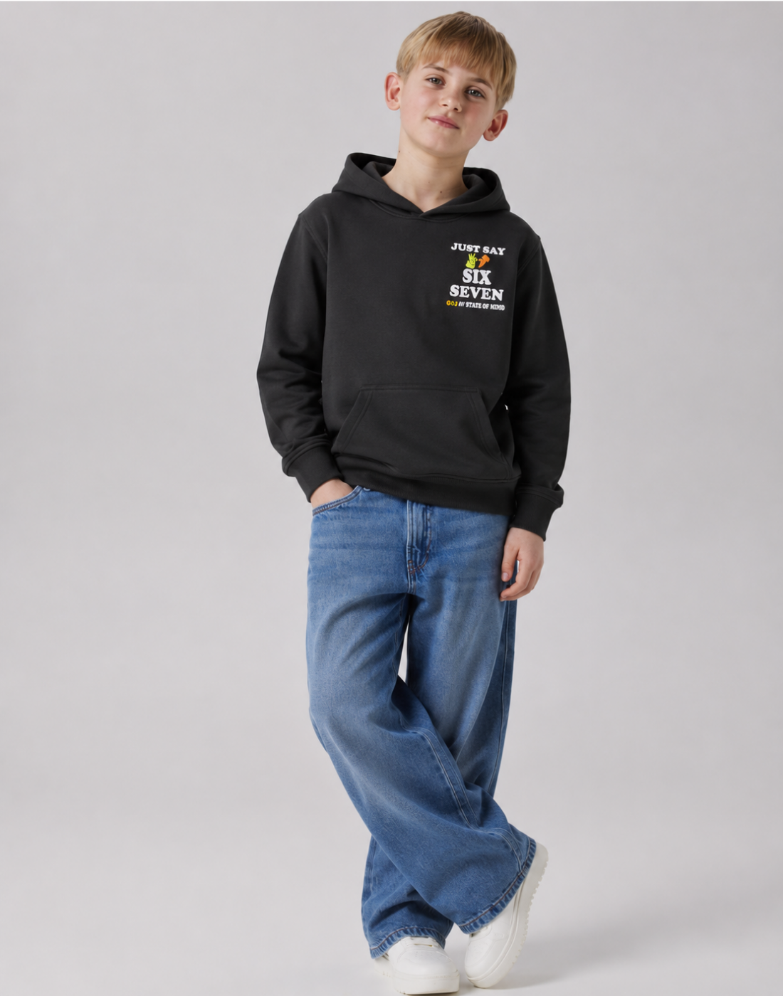 Boys Black Typographic Print Full Sleeve Sweat Shirt