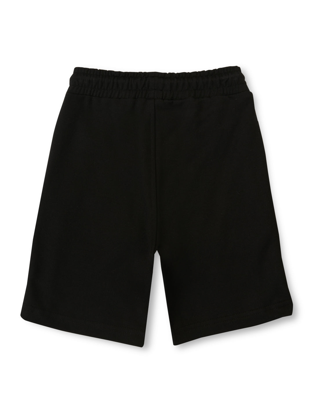 Boys Black Solid Cotton Bermuda Elasticated