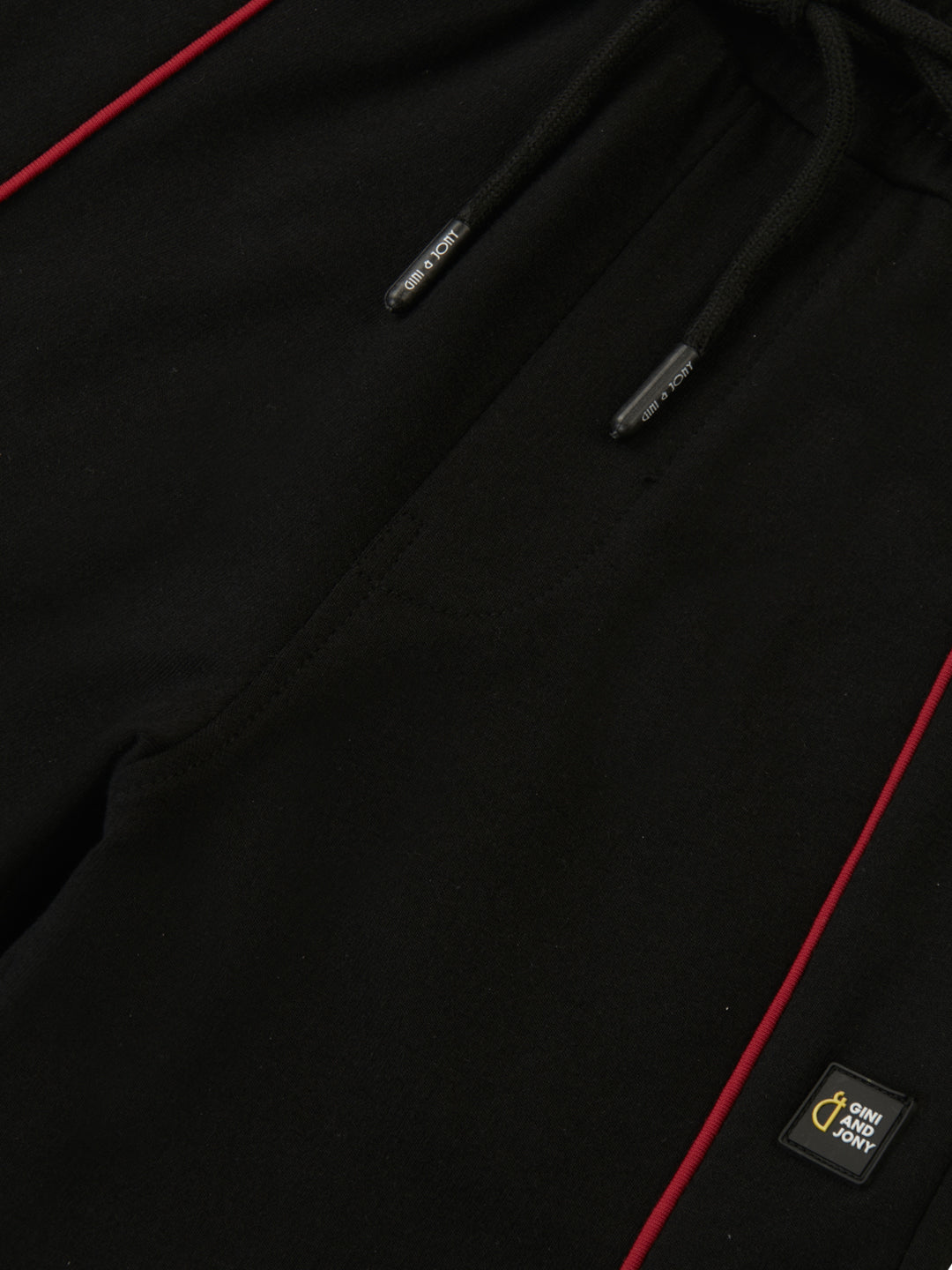 Boys Black Solid Cotton Bermuda Elasticated