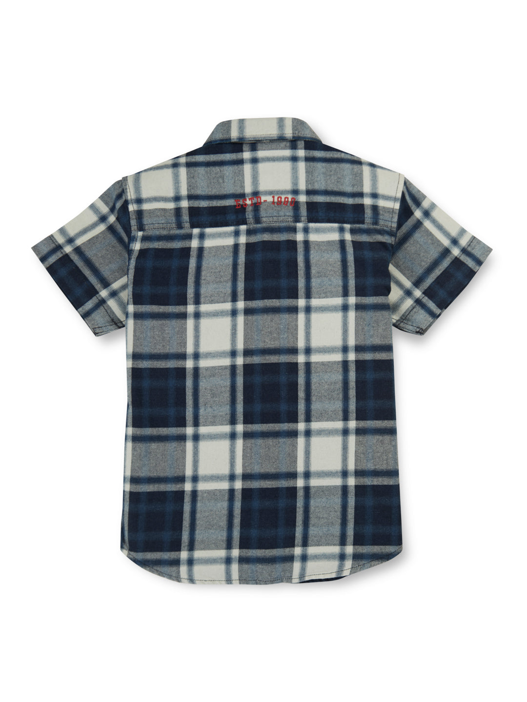 Boys Blue Checks Denim Co-Ordinate Set