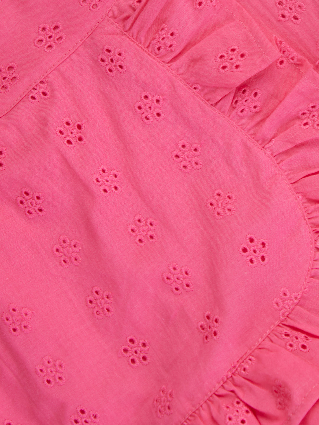 Girls Pink Eyelet Cotton Skorts Elasticated