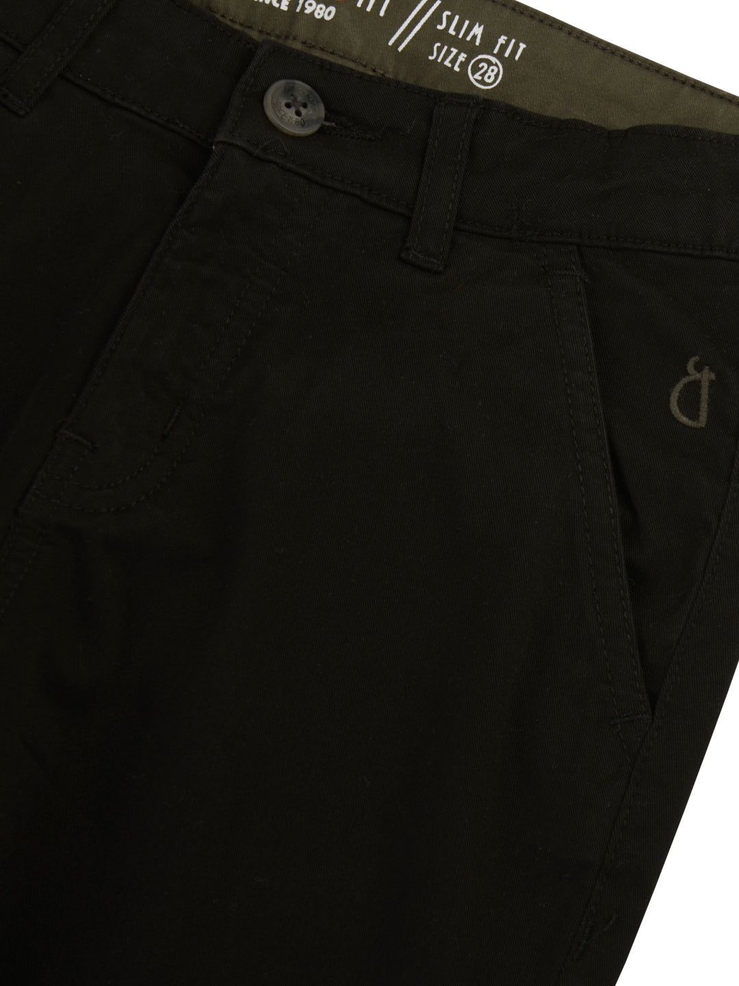 Boys Black Solid Cotton Trouser Elasticated