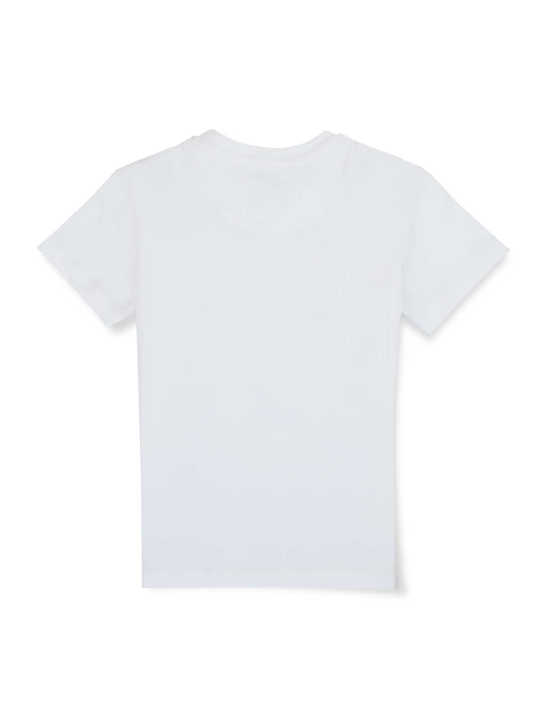 Boys White Typographic Print Cotton T-Shirt Half Sleeves