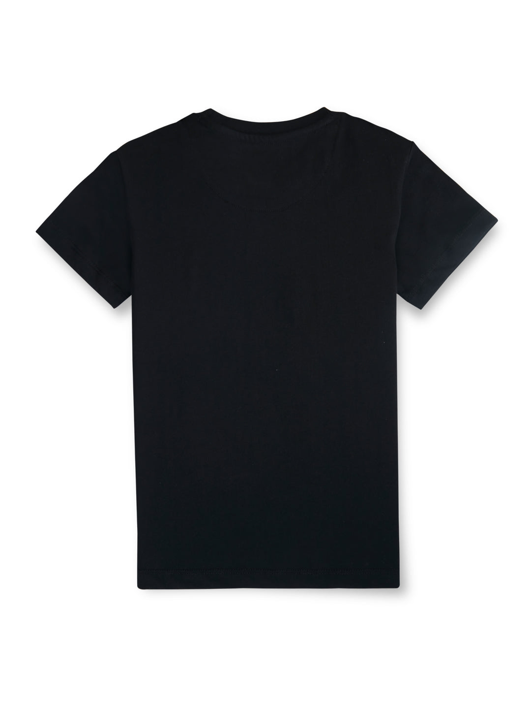 Boys Black Graphic Print Cotton T-Shirt Half Sleeves