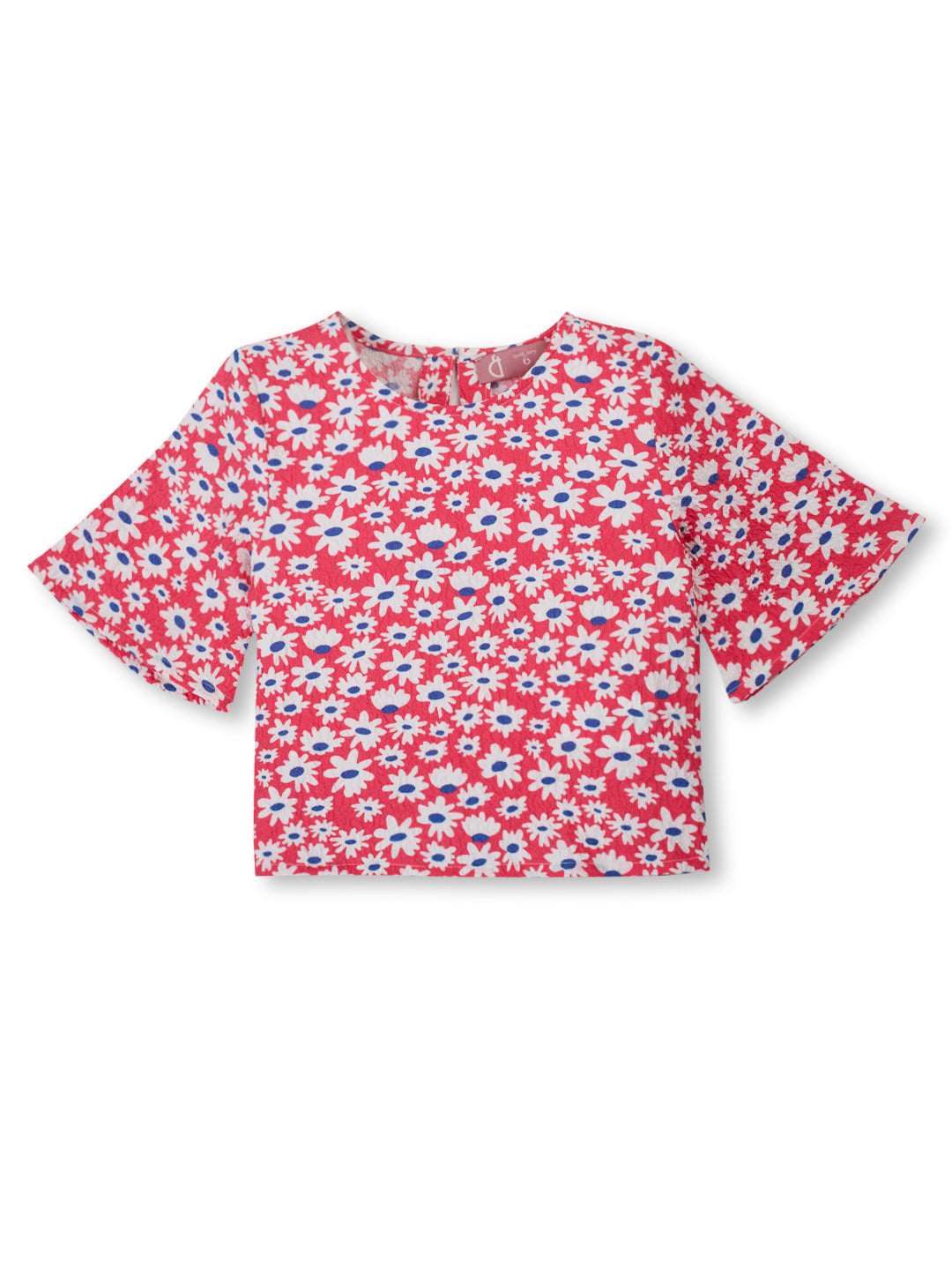 Girls Red Floral Print Cotton Co-Ordinate Set