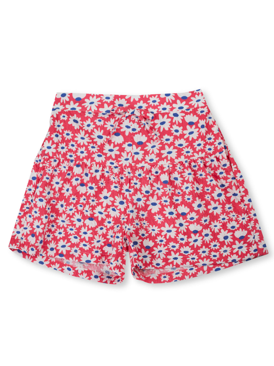 Girls Red Floral Print Cotton Co-Ordinate Set