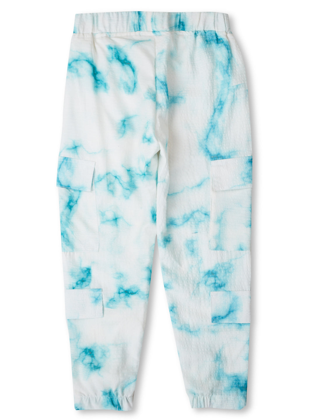 Girls White Tie Dye Cotton Track Pant Elasticated