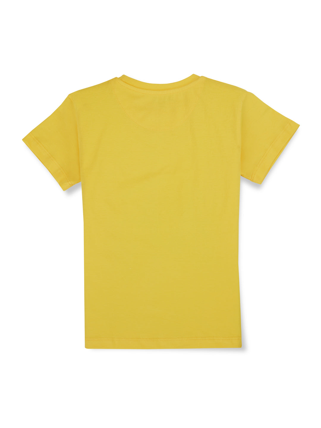 Boys Yellow Graphic Print Cotton T-Shirt Half Sleeves