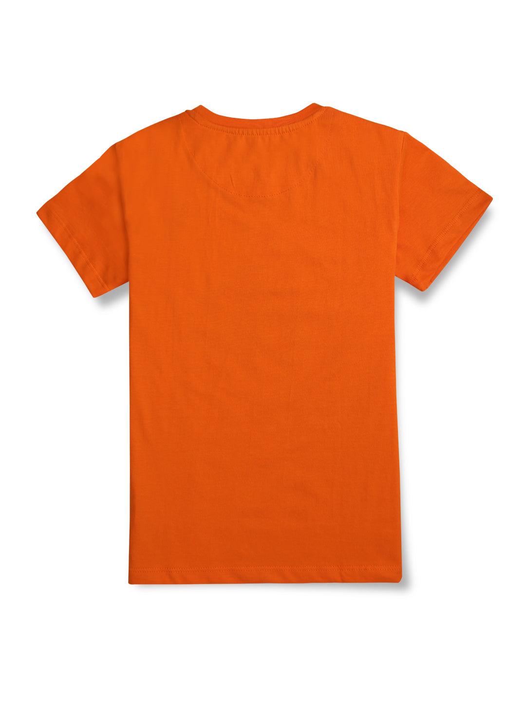 Boys Orange Graphic Print Cotton T-Shirt Half Sleeves