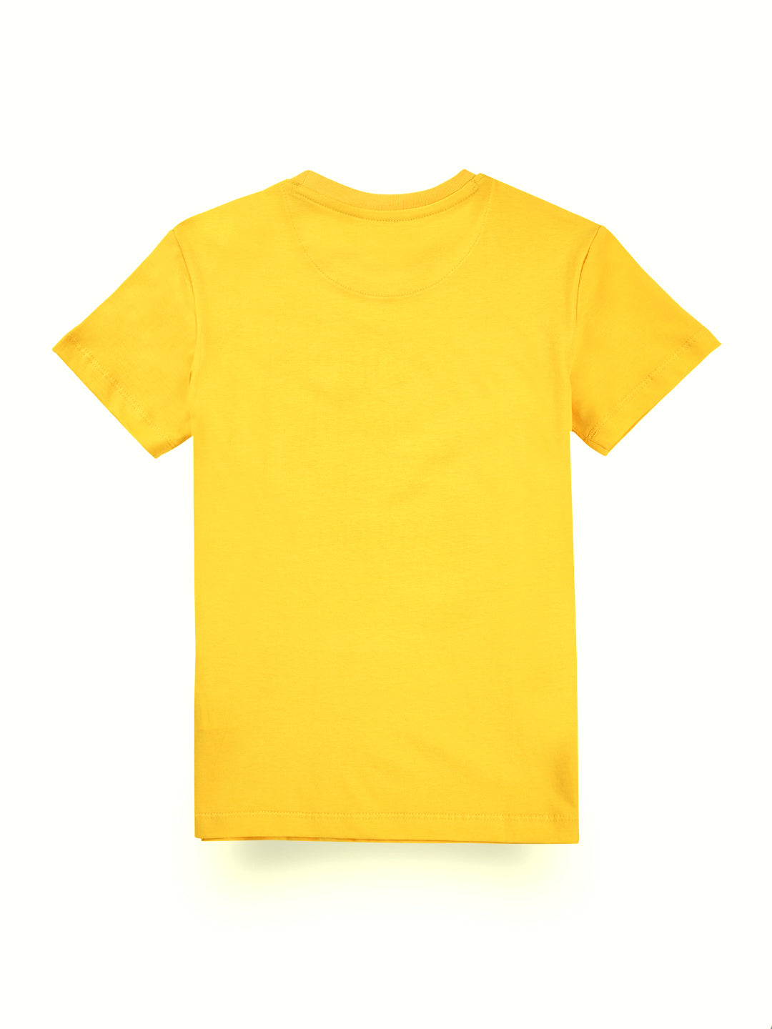 Boys Yellow Graphic Print Cotton T-Shirt Half Sleeves