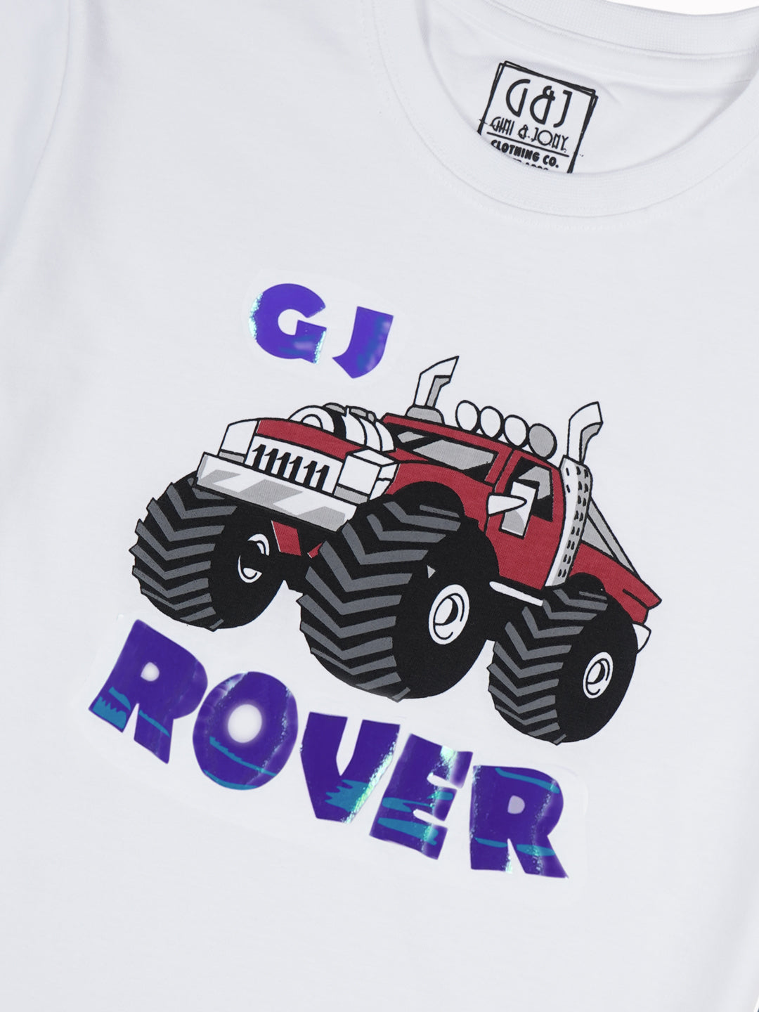 Boys White Metallic Print Cotton T-Shirt Half Sleeves