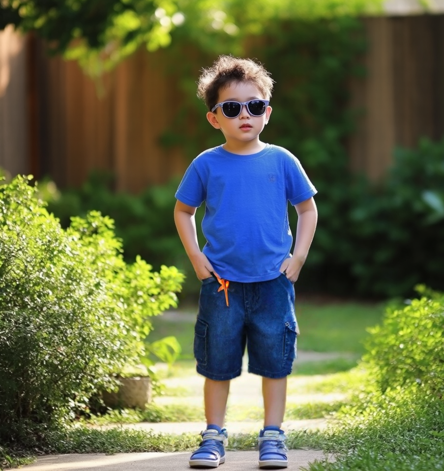 Boys Blue Washed Denim Bermuda Elasticated