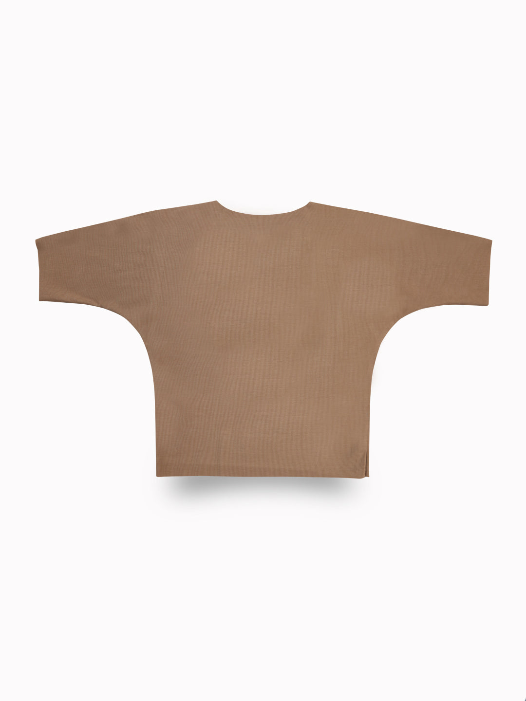 Girls Brown Embellished Cotton Knits Top Half Sleeves