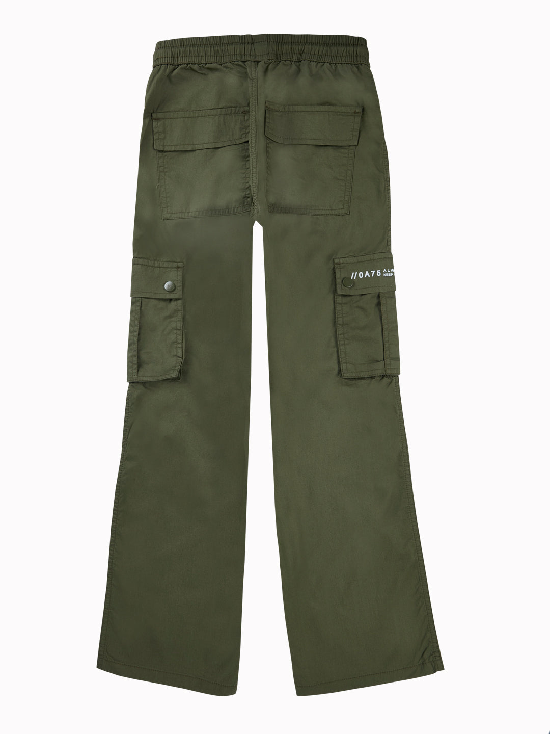 Boys Green Typographic Print Cotton Trouser Elasticated