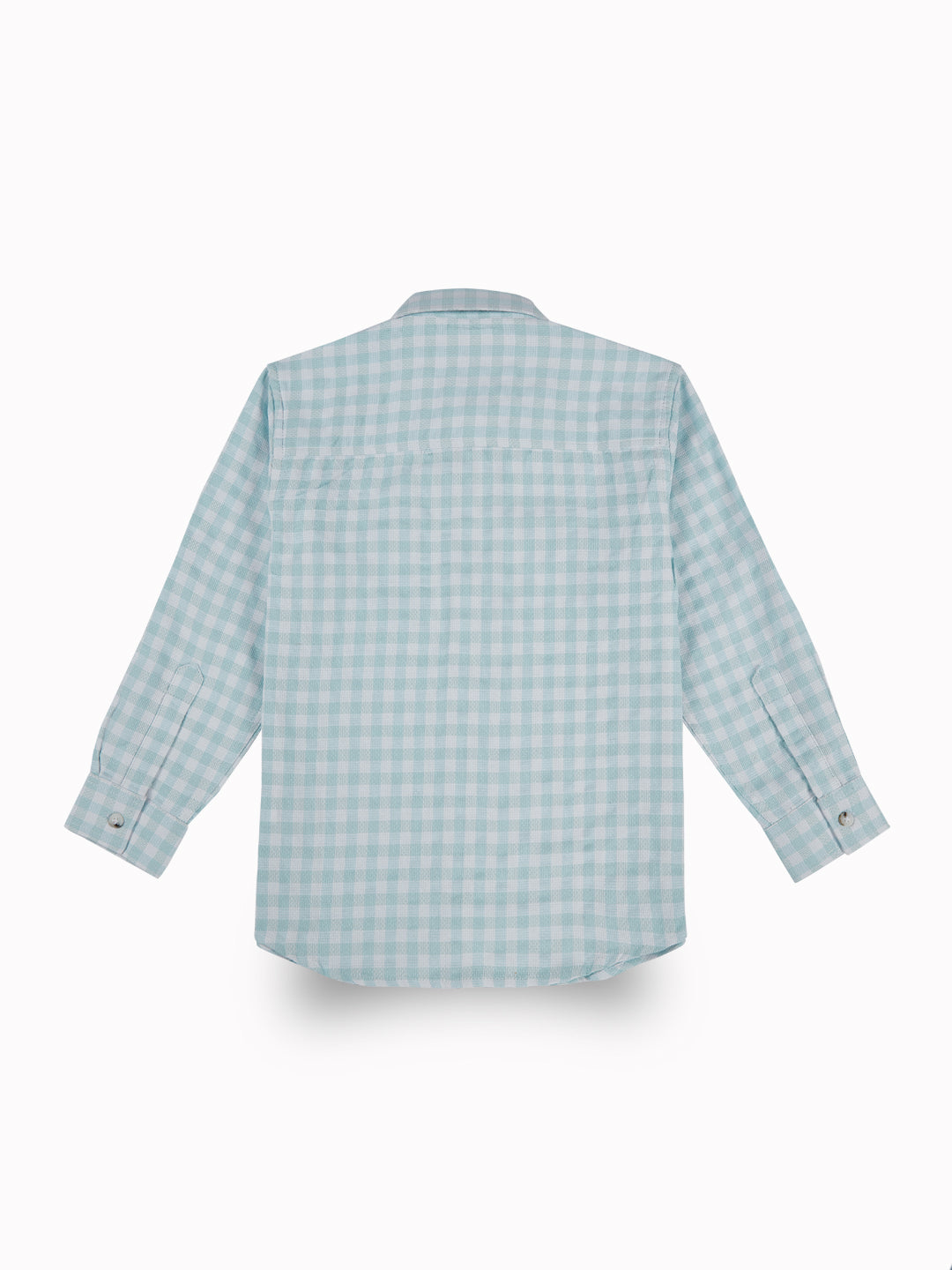 Boys Light blue Checks Cotton Shirt Full Sleeves