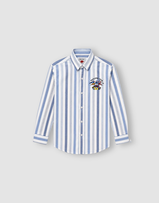 Boys Blue Stripes Full Sleeve Shirt